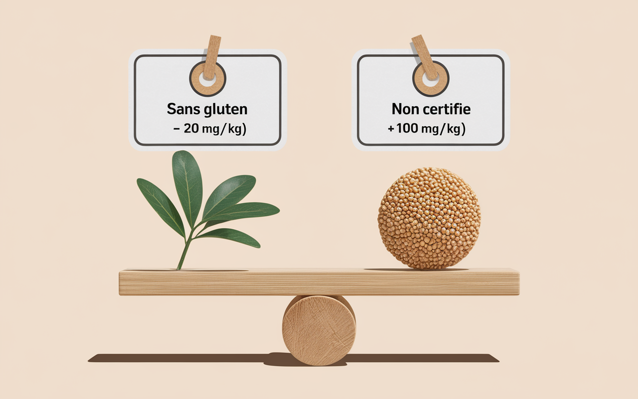 Comparatif visuel gluten avoine certifiée et non certifiée