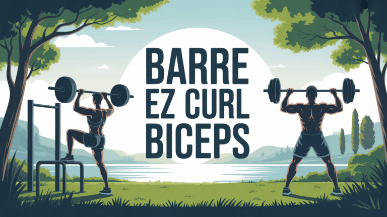 Entrainement curl biceps avec barre EZ en plein air