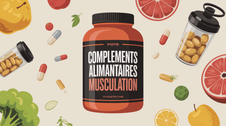 gros plan compléments alimentaires musculation pots protéines gélules shaker