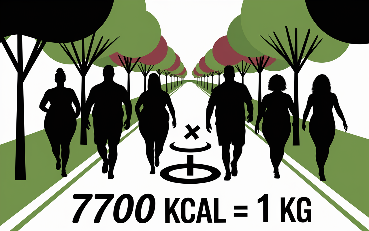 Groupe silhouettes calories course a pied