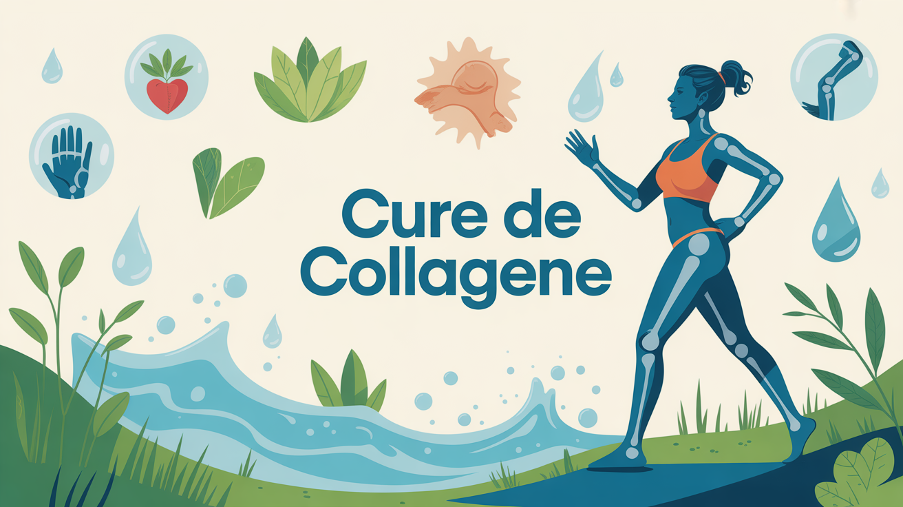 illustration cure de collagene bien-etre et tonicite