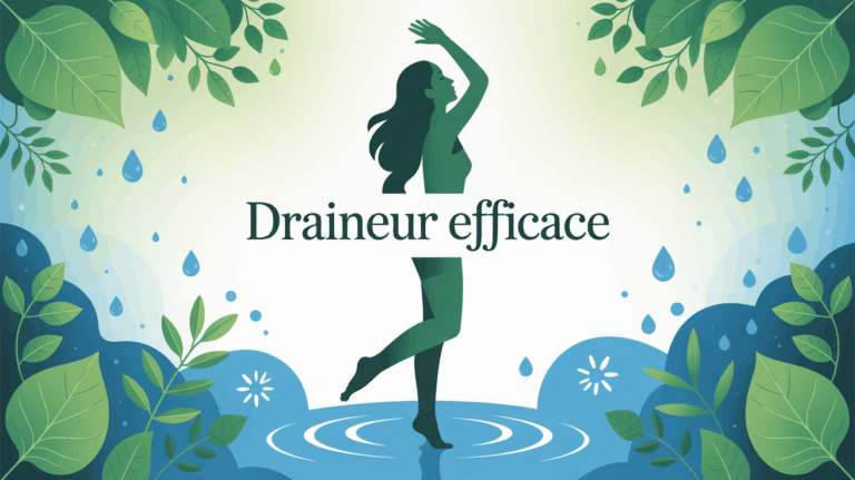 draineur efficace silhouette femininee dans la nature reflets verts drainage