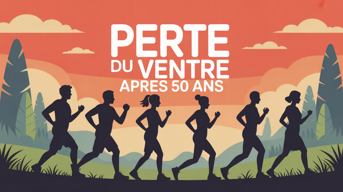 Silhouettes adultes 50 ans marche renforcement dans la nature