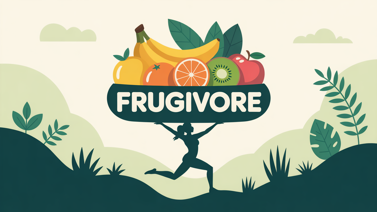 silhouette sportive avec bol de fruits sur colline regime frugivore