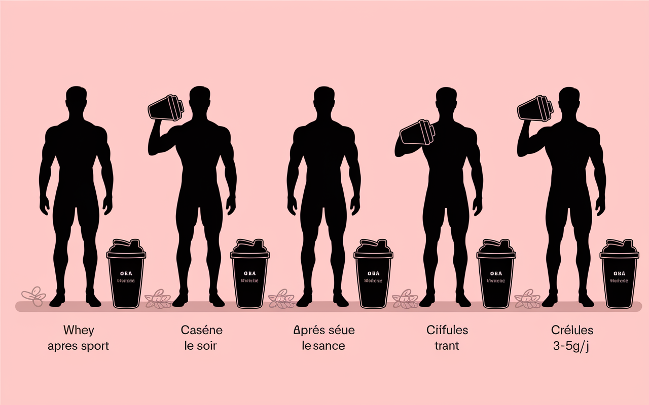 routine prise compléments alimentaires musculation dosages timing