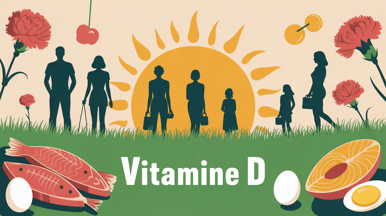 vitamine D silhouette adultes soleil aliments