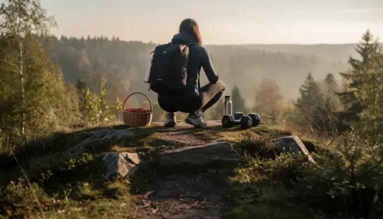 personne sportive en nature sur colline cure brule graisse