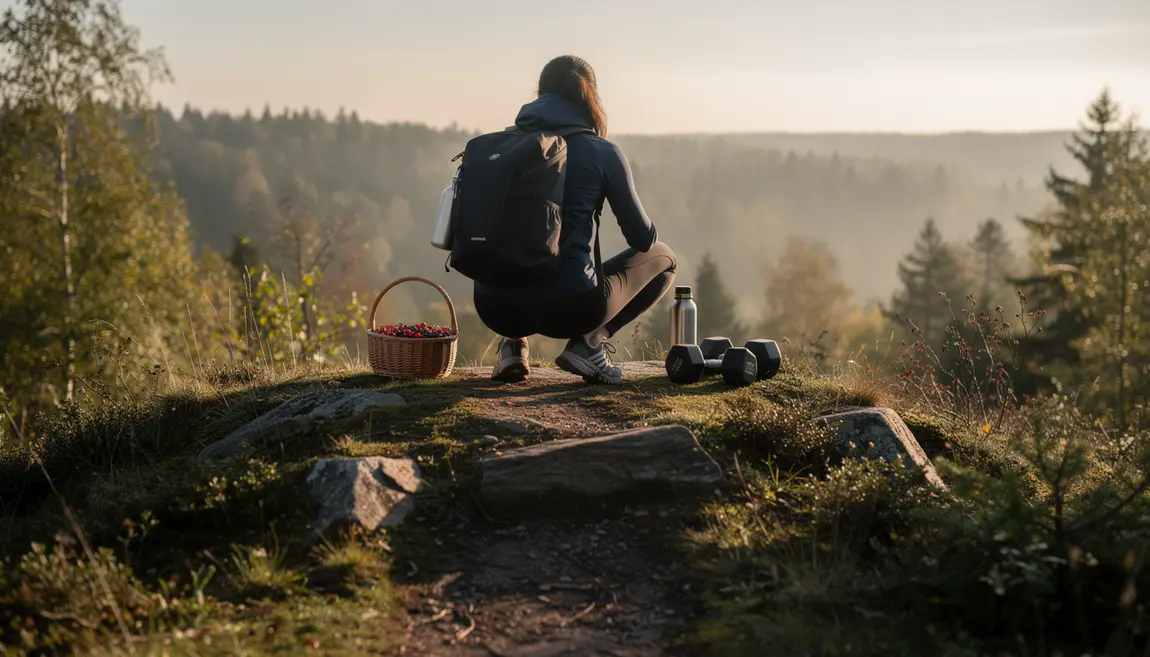 personne sportive en nature sur colline cure brule graisse