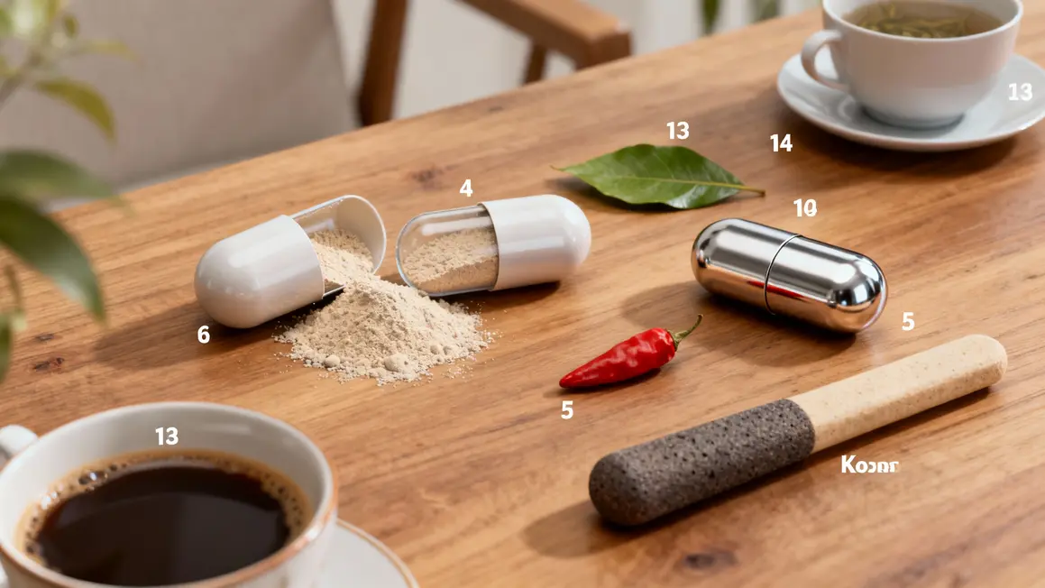 ingrédients clés gélules brûle-graisse café thé piment chrome konjac