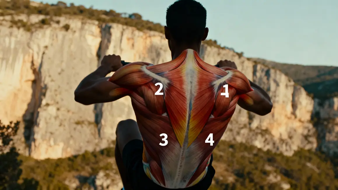 Visualisation muscle grand dorsal sportif outdoor