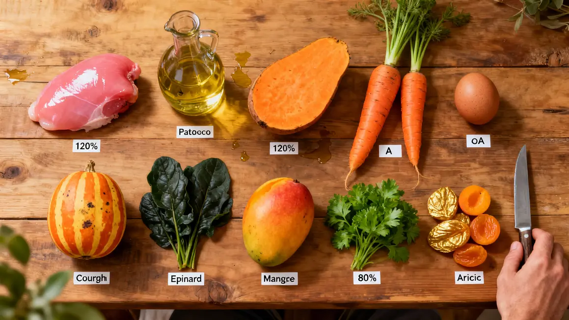 Tableau aliments vitamine A chiffres