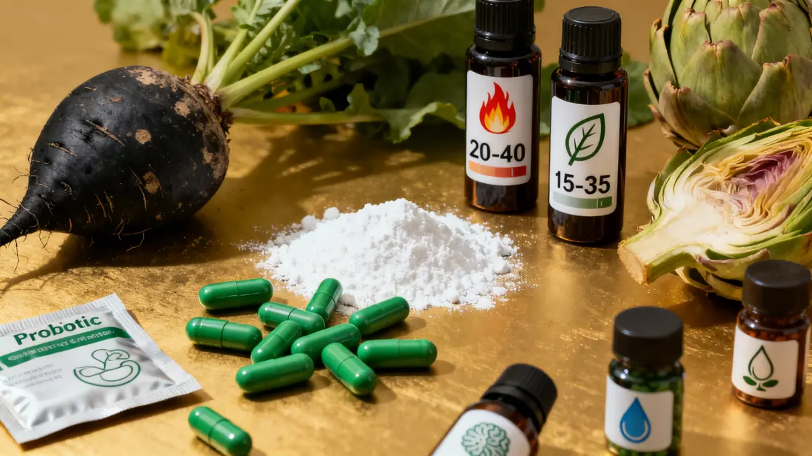 Tableau compléments perte de poids capsules draineurs probiotiques