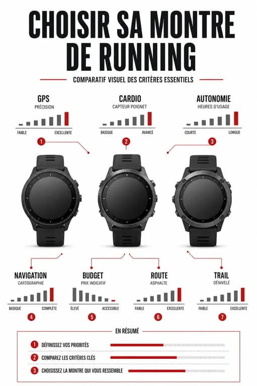 Comparatif montre running : critères de choix selon le profil, le budget et l'autonomie