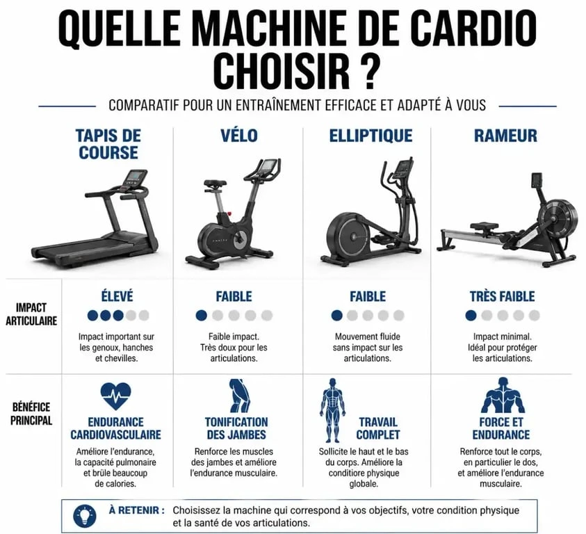 Comparatif des machines de salle de sport cardio : impact et bénéfices