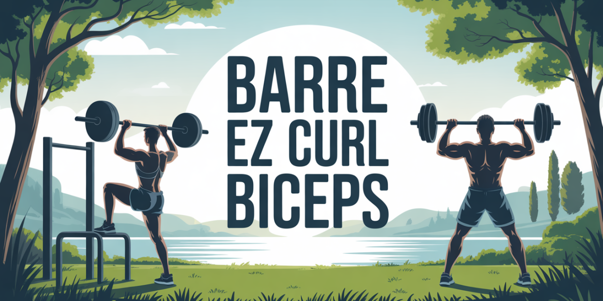 Entrainement curl biceps avec barre EZ en plein air