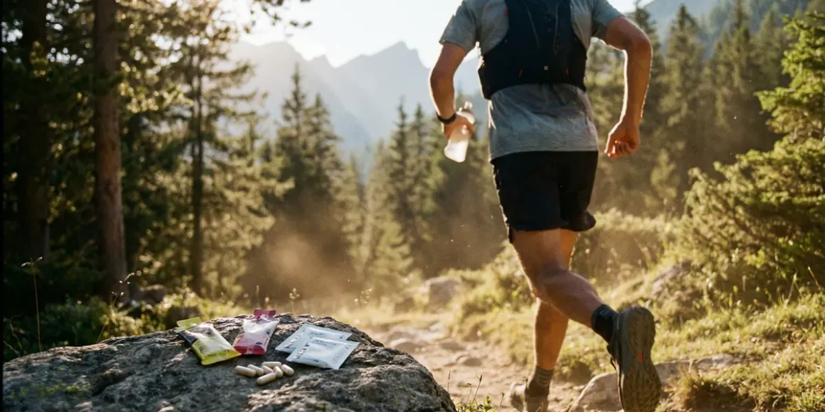 Personne en trail avec bruleur de graisse extreme en montagne