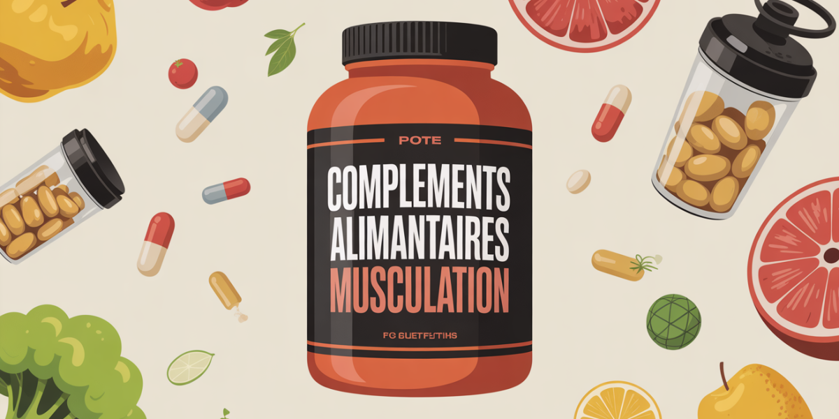 gros plan compléments alimentaires musculation pots protéines gélules shaker