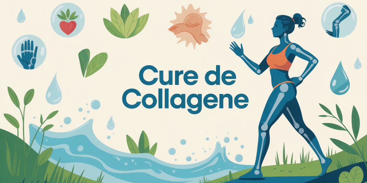 illustration cure de collagene bien-etre et tonicite