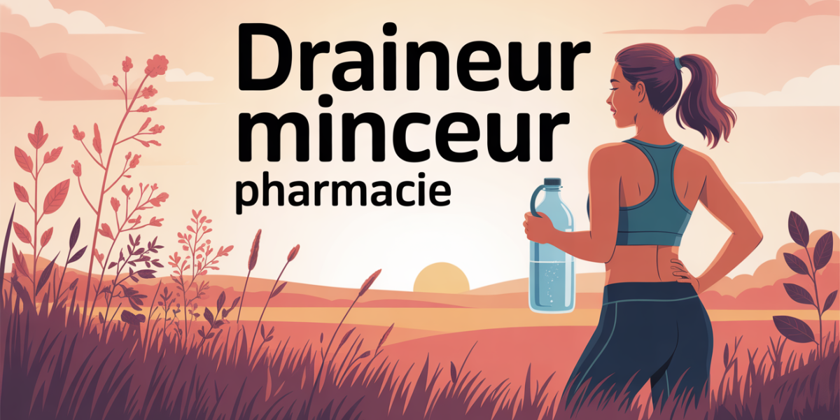 illustration draineur minceur pharmacie femme sportive detox