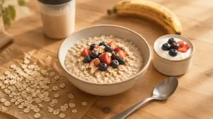 Flocons d'avoine musculation, porridge au bol