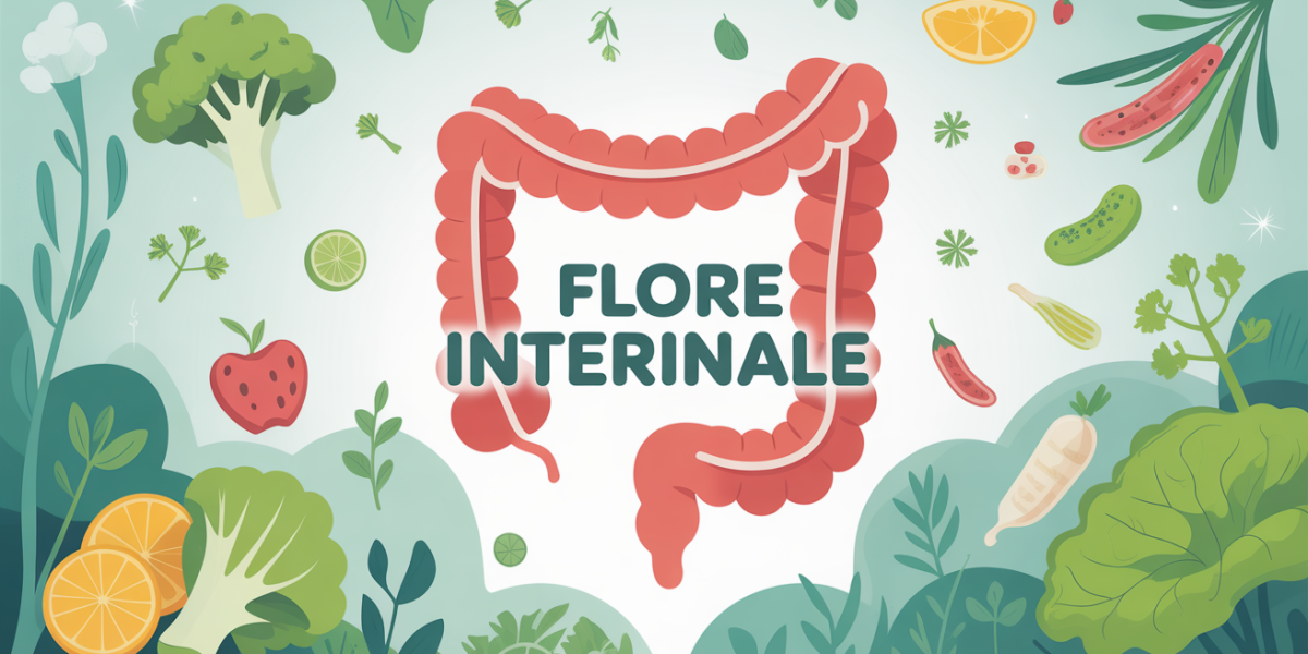 Illustration flore intestinale ambiance bien-être et microbiote