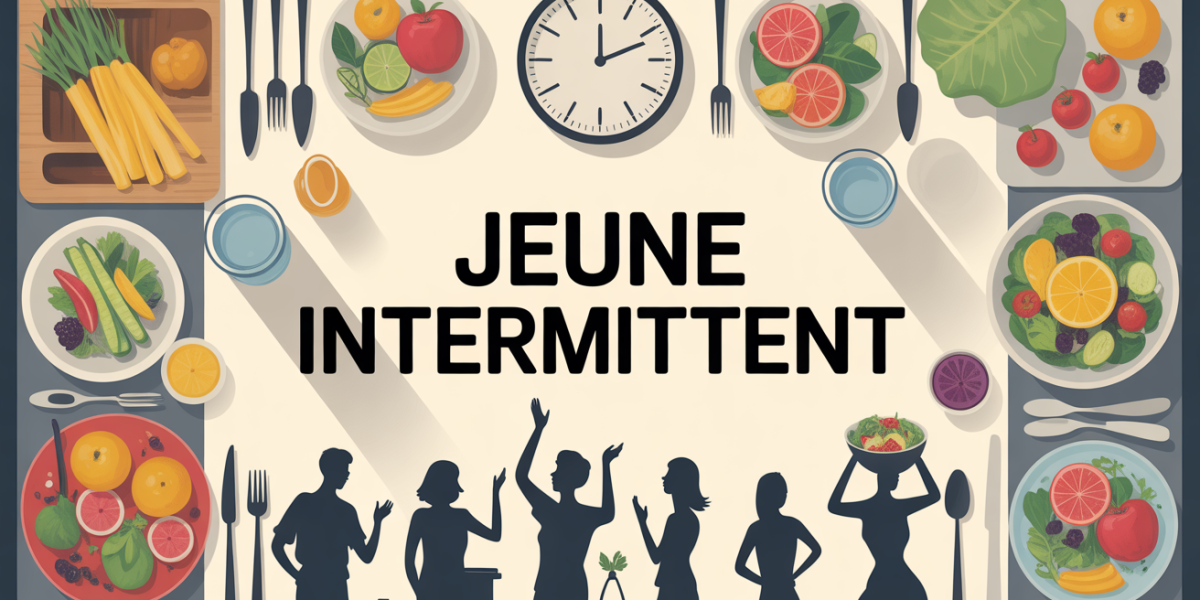 table jeune intermittent aliments sains horloge