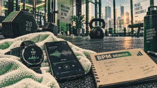 Musique pour entraînement et BPM de séance sur montre et smartphone