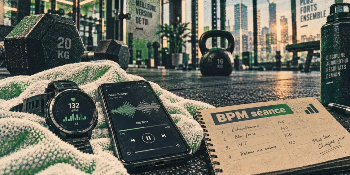Musique pour entraînement et BPM de séance sur montre et smartphone