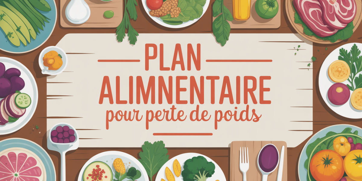 Plan alimentaire pour perte de poids présentation assiette équilibrée