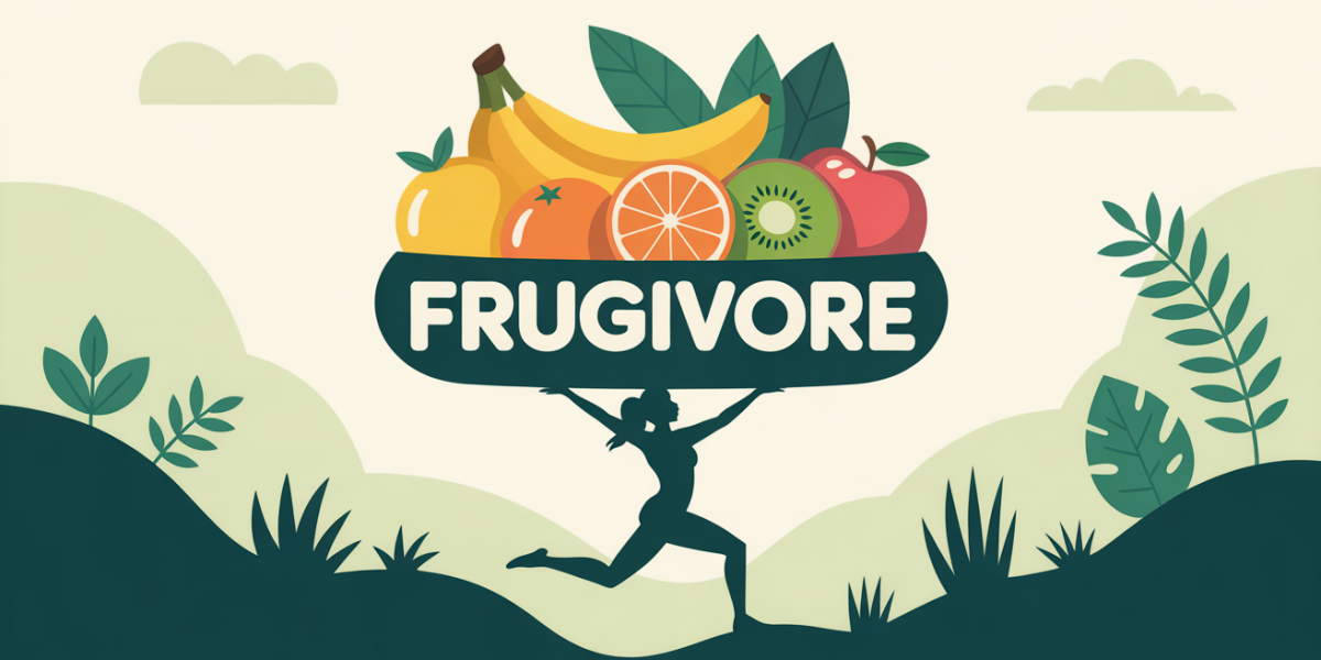 silhouette sportive avec bol de fruits sur colline regime frugivore